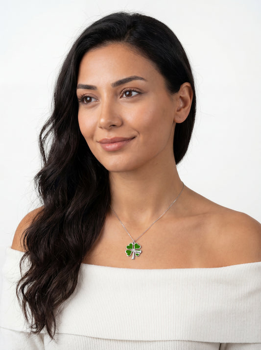 eJOYA Kişiye Özel Uğurlu Yonca Gümüş Kolye 113194